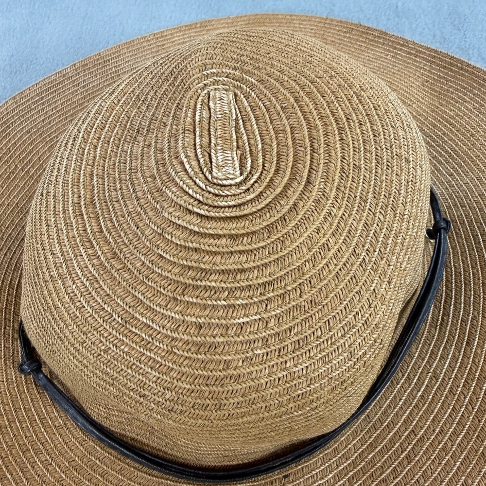 Stone Age Tan Natural Straw Wide Brim Floppy Sun Hat SWT-3640 - Picture 4 of 8